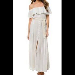 Z & L Europe Ivory Off The Shoulder Maxi Dress L